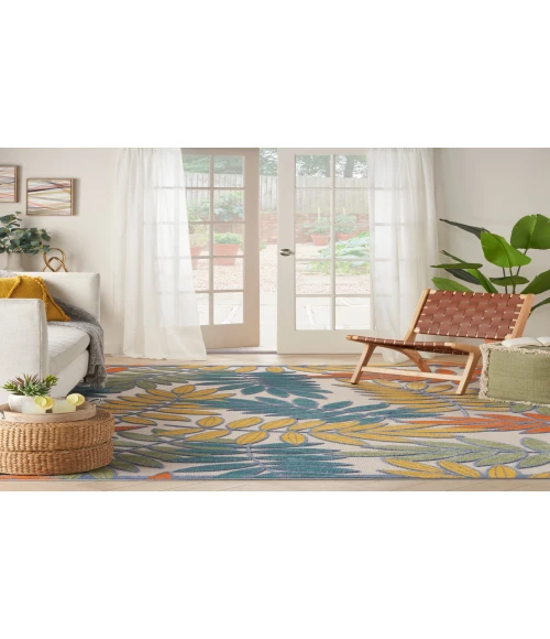 Nourison Aloha Ivory Multicolor ALH18 10 ft. X 14 ft. Rectangle Rug
