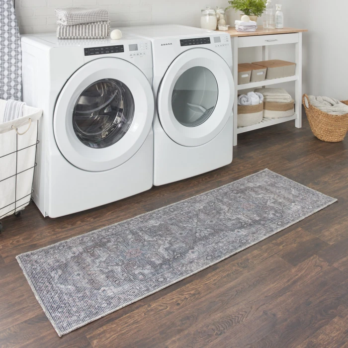 Nicole Curtis Machine Washable Series 1 Area Rug SR101 Grey