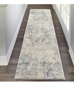 Nourison Home Rustic Textures RUS07 Ivory/Grey/Blue 2 ft. 2 in. X 7 ft. 6 in. Area Rug