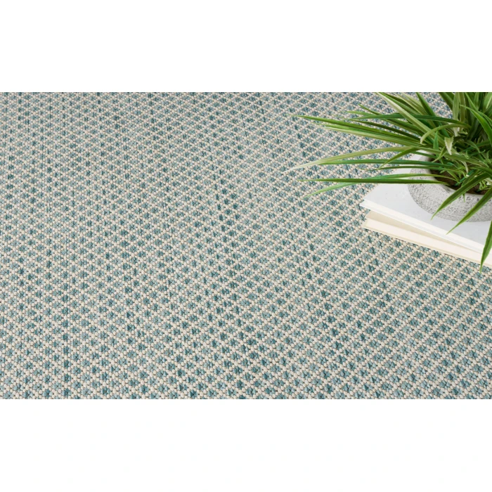 Nourison Courtyard Ivory Aqua COU01 5 ft. Round Rug