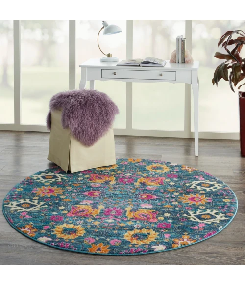 Nourison Passion Round Area Rug PSN01-Denim