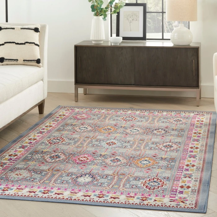 Nourison Vintage Kashan Area Rug VKA05-Grey/Multi