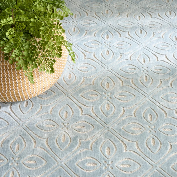 Nourison Washable Charm Blue Ivory WCH03 6 ft. X 9 ft. Rect. Rug