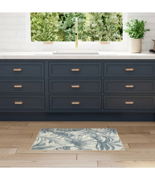 Nourison Aloha Ivory Blue ALH43 2 ft. 8 in. X 4 ft. Rect. Rug