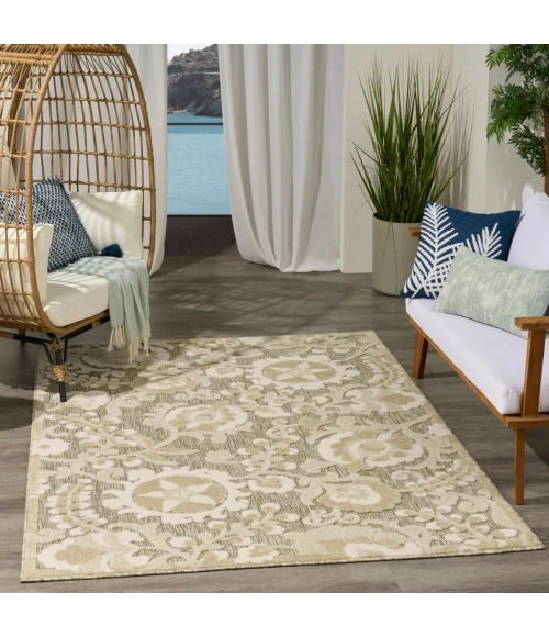 Nourison Aloha Ivory Sage ALH17 5 ft. 3 in. X 7 ft. 5 in. Rect. Rug