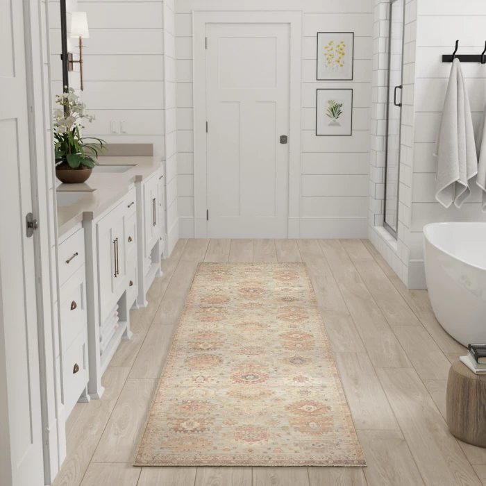 Nourison Vintage Washables Sage Multicolor VWS16 2 ft. 2 in. X 8 ft. Rect. Rug