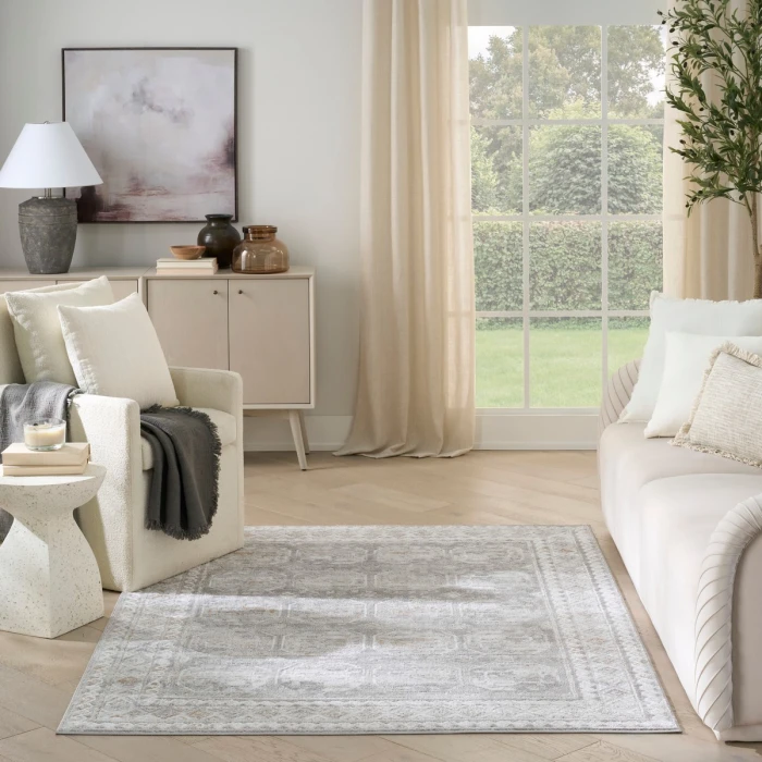 Nourison Dekor Grey DEK01 5 ft. 3 in. X 7 ft. Rect. Rug