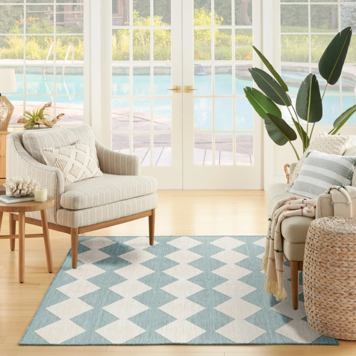 Nourison Positano Aqua POS04 4 ft. X 6 ft. Rect. Rug