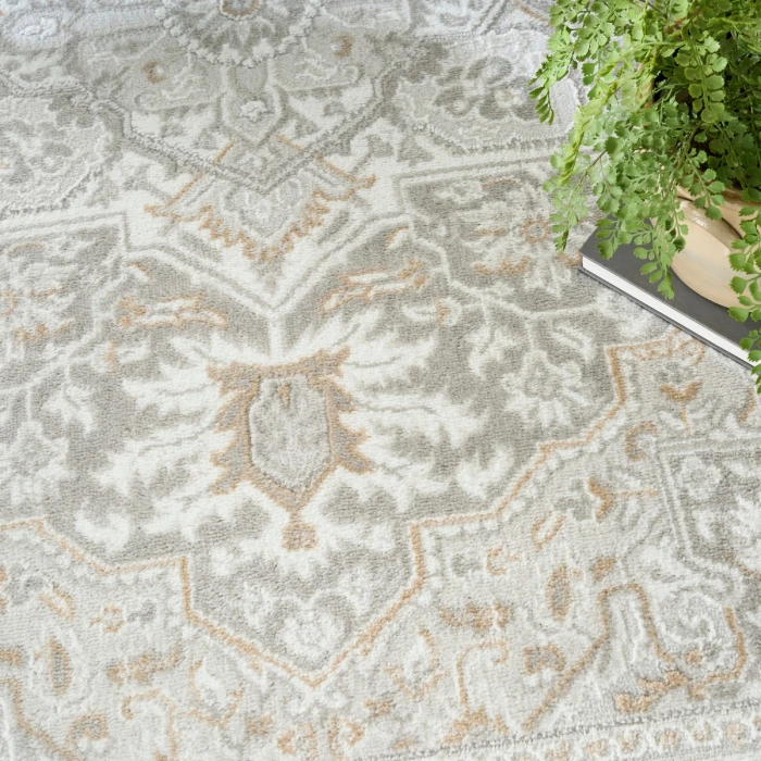 Nourison Dekor Light Grey DEK08 4 ft. X 6 ft. Rect. Rug