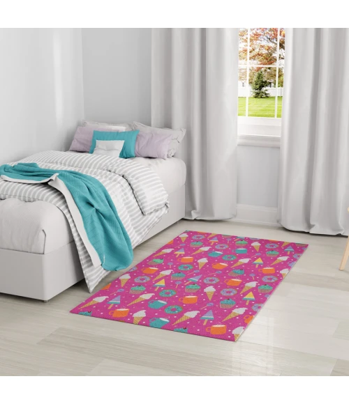 Nourison Home Imagination Pink Multicolor IMA19 5 ft. X 7 ft. Rectangle Rug