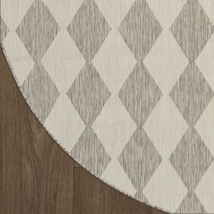 Nourison Positano Light Grey POS04 4ft. Round Rug