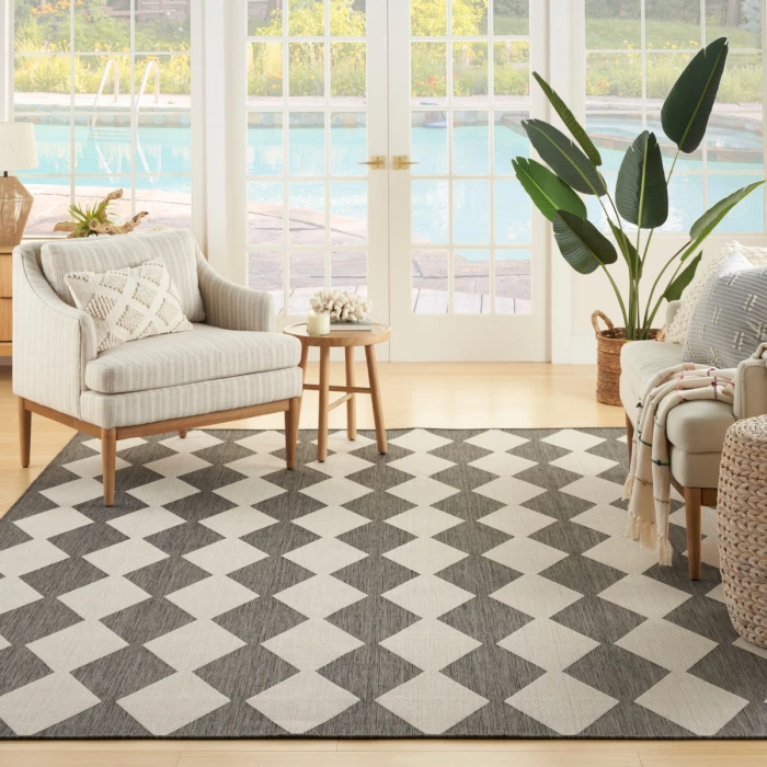 Nourison Positano Charcoal POS04 8 ft. X 10 ft. Rect. Rug