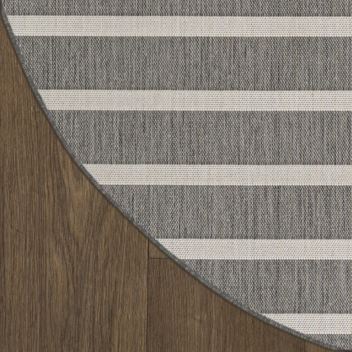 Nourison Positano Charcoal Ivory POS03 4ft. Round Rug