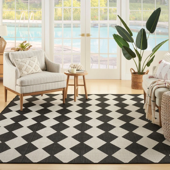 Nourison Positano Black POS04 5 ft. X 7 ft. Rect. Rug