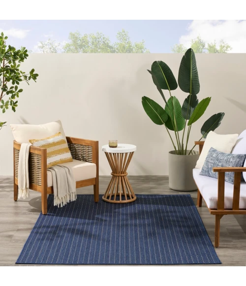 Nourison Horizon Indoor/Outdoor Navy HOZ02 4 ft. X 6 ft. Rect. Rug