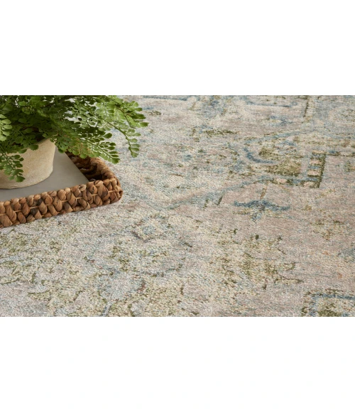 Nourison Astra Machine Washable Blue Green ASW12 6 ft. 7 in. X 9 ft. Rectangle Rug