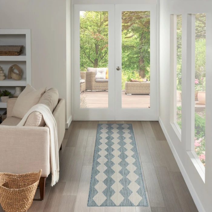 Nourison Positano Aqua POS04 2 ft. 2 in. X 8 ft. Rect. Rug