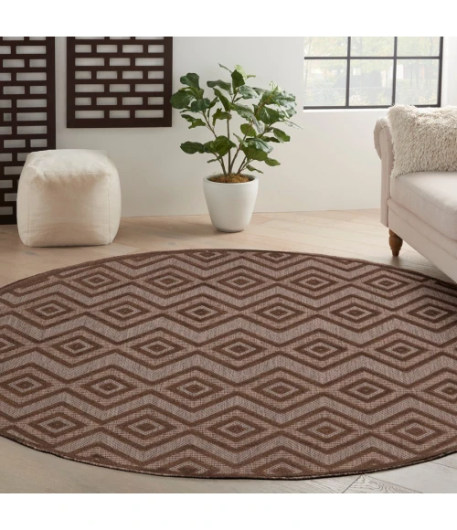 Nourison Home Versatile Brown NRV01 8 ft. Round Rug
