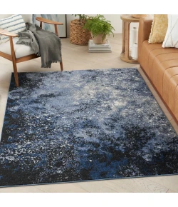 Nourison Home Passion PSN10 Light Blue Black 5 ft. 3 in. X 7 ft. 3 in. Area Rug