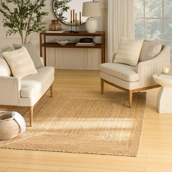 Nourison Terrazzo Jute Natural TRJ01 6 ft. X 9 ft. Rect. Rug
