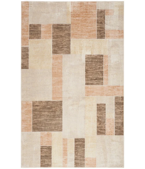 Nourison Astra Machine Washable Beige Multicolor ASW09 5 ft. 3 in. X 7 ft. Rectangle Rug