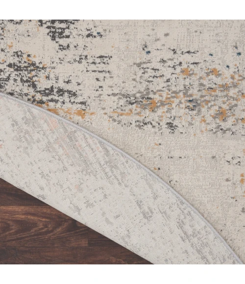 Nourison Rustic Textures Area Rug RUS13 Grey/Blue 5'3" Round