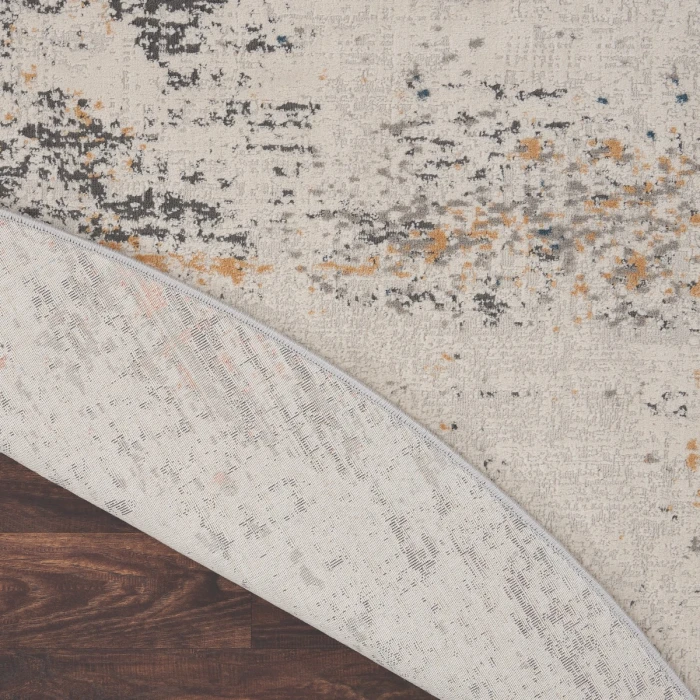 Nourison Rustic Textures Area Rug RUS13 Grey/Blue 5'3" Round