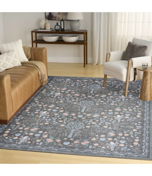 Nourison Home Botanical Washables Grey BOT04 4ft. x 6ft. Rect. Rug