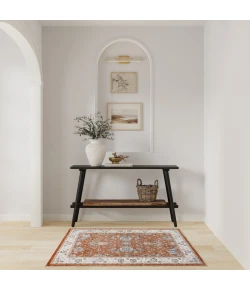 Nourison Home Astra Machine Washable ASW20 Rust Ivory 3 ft. 3 in. X 5 ft. Area Rug