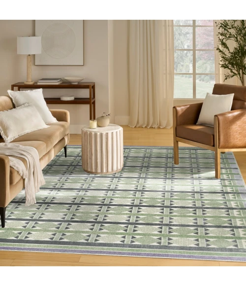 Nourison Nordic Green Blue NRC06 8 ft. X 10 ft. Rect. Rug