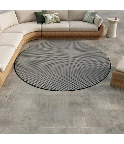 Nourison Home Courtyard Black COU01 8ft. x Round Round Rug