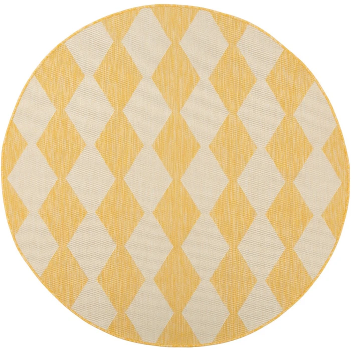 Nourison Positano Yellow POS04 6ft. Round Rug