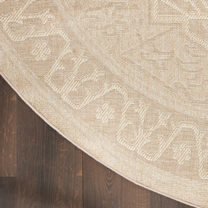 Nourison Tulum Cream TLM05 8 ft. X Round Rug