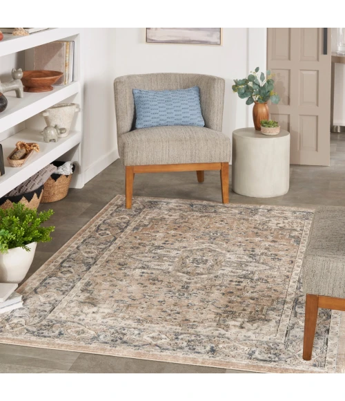 Nourison Quarry Beige Grey QUA05 4 ft. X 6 ft. Rect. Rug