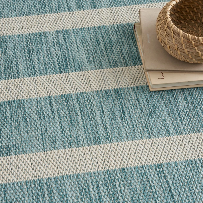 Nourison Positano Aqua Ivory POS03 8 ft. X 10 ft. Rect. Rug