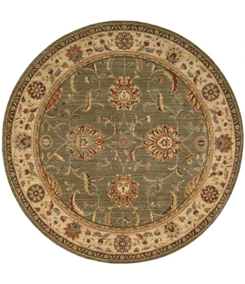 Nourison Living Treasures Round Area Rug LI04-Green