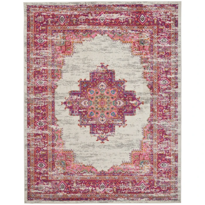 Nourison Passion Area Rug PSN03-Ivory/Fuchsia