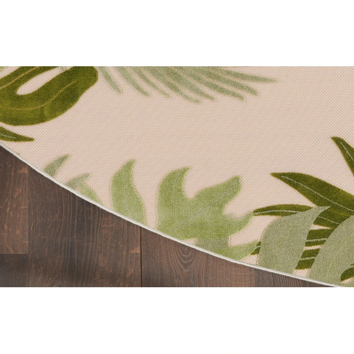 Nourison Aloha Ivory Green ALH40 5 ft. 3 in. Round Rug