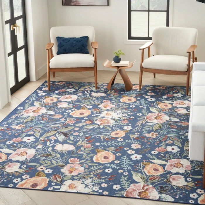 Nourison Nourison Washables Navy Multicolor NWB01 9 ft. 2 in. X 12 ft. Rect. Rug