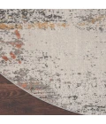 Nourison Rustic Textures Grey Blue RUS13 7’10” x Round Round Rug
