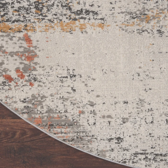 Nourison Rustic Textures Grey Blue RUS13 7’10” x Round Round Rug