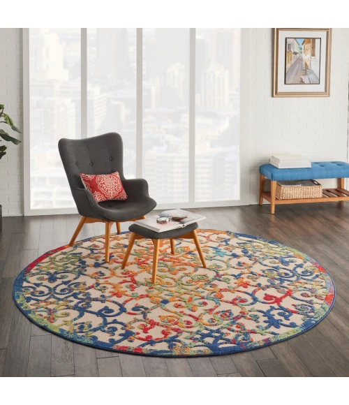 Nourison Aloha Round Area Rug ALH21-Multicolor