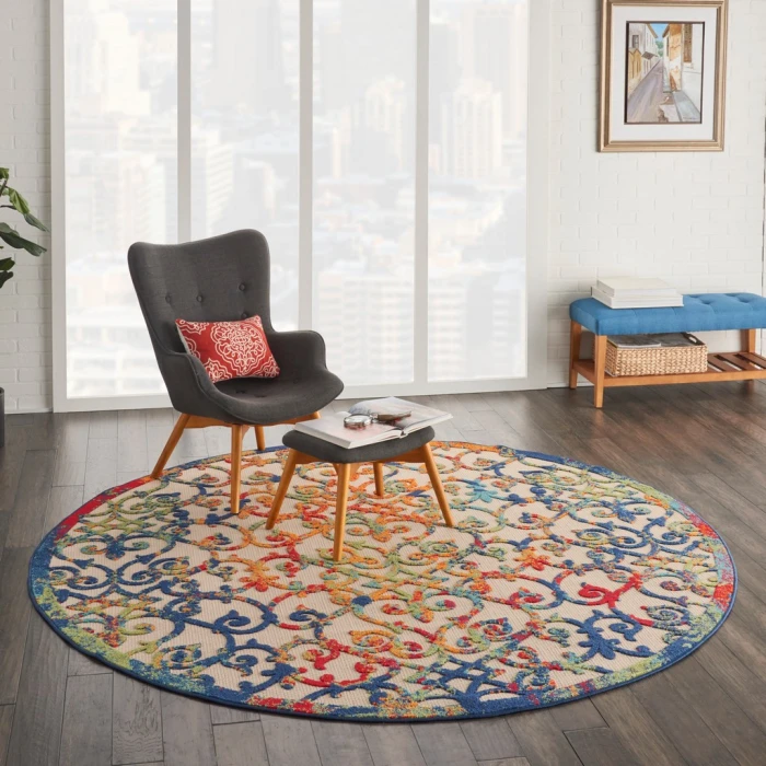 Nourison Aloha Round Area Rug ALH21-Multicolor