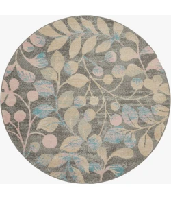 Nourison Home Tranquil TRA03 Grey Beige 5 ft. 3 in. Round Area Rug