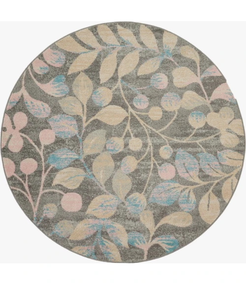 Nourison Tranquil Round Area Rug TRA03-Grey/Beige