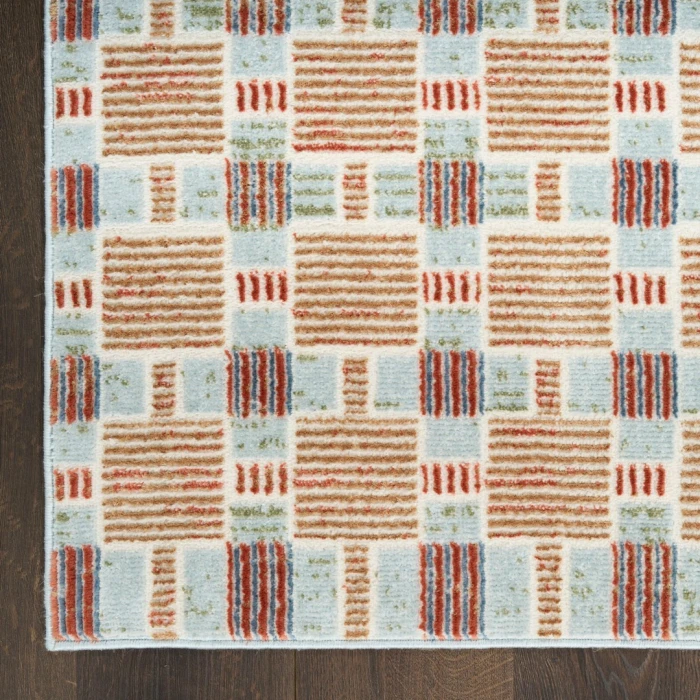 Nourison Nordic Rust Multicolor NRC14 2ft. 2in. x 7ft. 6 Rect. Rug
