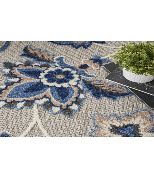 Nourison Aloha Blue Grey ALH31 7’10” Round Rug