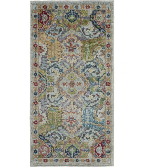Nourison Ankara Global Grey Multicolor ANR12 2ft. x 4ft. Rect. Rug