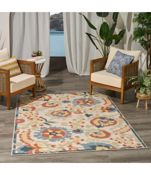 Nourison Aloha Grey Multicolor ALH17 3 ft. 6 in. X 5 ft. 6 in. Rect. Rug