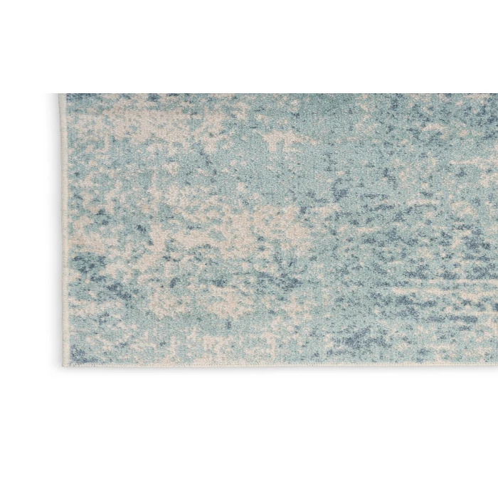 Nourison Astra Machine Washable Blue Ivory ASW07 2 ft. 2 in. X 4 ft. Rectangle Rug